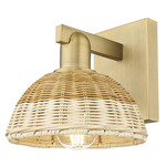 Natural Ballston Dome 716 Wall Sconce - Brushed Brass / Natural Duo Fiber