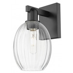 Preston Bulb Wall Sconce - Matte Black / Clear