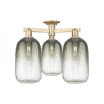 Brookhaven Cloche Triple Semi Flush Ceiling Light - Champagne Bronze / Brookhaven Slate