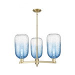 Brookhaven Cloche Chandelier - Antique Brass / Brookhaven Sapphire
