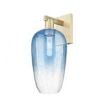 Brookhaven Flute Wall Sconce - Antique Brass / Brookhaven Sapphire