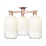 Brookhaven Cloche Triple Semi Flush Ceiling Light - Antique Copper / Brookhaven Opal