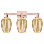 Preston 3-Light Flute Bathroom Vanity Light - Antique Copper / Mercury