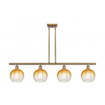 Brookhaven Globe Linear Pendant - Brushed Brass / Brookhaven Amber