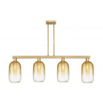 Brookhaven Cloche Linear Pendant - Brushed Brass / Brookhaven Amber