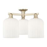 Bridal Veil 3 Light Semi Flush Ceiling Light - Champagne Bronze / Gloss White