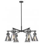 Newton Cone Chandelier - Matte Black / Light Smoke