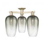 Brookhaven Flute Triple Semi Flush Ceiling Light - Champagne Bronze / Brookhaven Slate