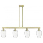 Preston Flute Linear Pendant - Antique Brass / Clear