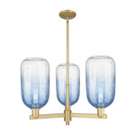 Brookhaven Cloche Chandelier - Brushed Brass / Brookhaven Sapphire