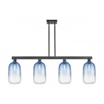 Brookhaven Cloche Linear Pendant - Matte Black / Brookhaven Sapphire