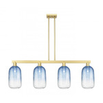 Brookhaven Cloche Linear Pendant - Satin Gold / Brookhaven Sapphire