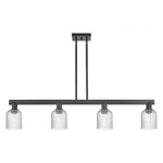 Bridal Veil 716 Linear Pendant - Matte Black / Clear