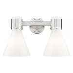 Lawton Cone Bathroom Vanity Light - Satin Nickel / Gloss White