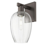 Preston Flute Wall Sconce - Oil Rubbed Bronze / Clear