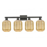 Preston Jar Bathroom Vanity Light - Matte Black / Mercury