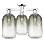 Brookhaven Cloche Triple Semi Flush Ceiling Light - Polished Chrome / Brookhaven Slate