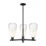 Brookhaven Almond Chandelier - Matte Black / Brookhaven Opal