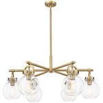 Newton Sphere Arched Chandelier - Brushed Brass / Clear
