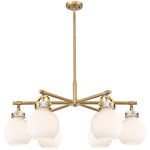 Newton Sphere Arched Chandelier - Brushed Brass / White
