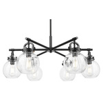 Newton Sphere Arched Chandelier - Matte Black / Seedy