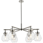 Newton Sphere Arched Chandelier - Polished Nickel / Seedy