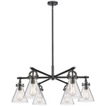 Newton Cone Arched Chandelier - Matte Black / Seedy