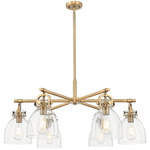 Newton Bell Arched Chandelier - Brushed Brass / Seedy