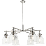 Newton Bell Arched Chandelier - Polished Nickel / Seedy