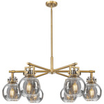 Newton Sphere Chandelier - Brushed Brass / Light Smoke