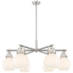 Newton Sphere Chandelier - Satin Nickel / White