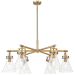 Newton Cone Chandelier - Brushed Brass / Clear