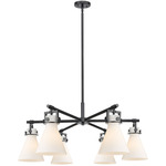 Newton Cone Chandelier - Matte Black / White