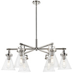 Newton Cone Chandelier - Polished Nickel / Seedy