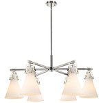 Newton Cone Chandelier - Polished Nickel / White
