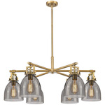Newton Bell Chandelier - Brushed Brass / Light Smoke