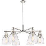 Newton Bell Chandelier - Polished Nickel / Clear