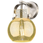 Pilaster II Sphere Wall Sconce - Satin Nickel / Mercury