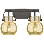 Pilaster II Sphere Bathroom Vanity Light - Matte Black / Mercury