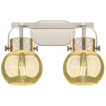 Pilaster II Sphere Bathroom Vanity Light - Satin Nickel / Mercury