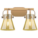 Pilaster II Cone Bathroom Vanity Light - Brushed Brass / Mercury