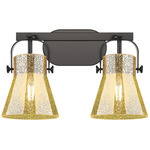 Pilaster II Cone Bathroom Vanity Light - Matte Black / Mercury