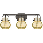 Pilaster II Sphere Bathroom Vanity Light - Matte Black / Mercury