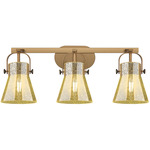 Pilaster II Cone Bathroom Vanity Light - Brushed Brass / Mercury