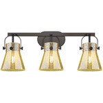 Pilaster II Cone Bathroom Vanity Light - Matte Black / Mercury