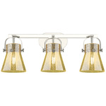 Pilaster II Cone Bathroom Vanity Light - Polished Nickel / Mercury