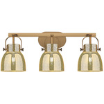 Pilaster II Bell Bathroom Vanity Light - Brushed Brass / Mercury