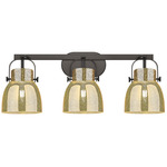 Pilaster II Bell Bathroom Vanity Light - Matte Black / Mercury