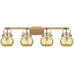 Pilaster II Sphere Bathroom Vanity Light - Brushed Brass / Mercury