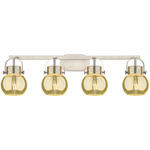 Pilaster II Sphere Bathroom Vanity Light - Satin Nickel / Mercury
